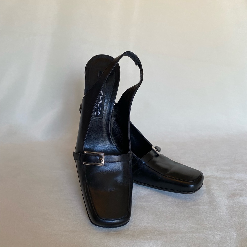 Via Spiga Black Slingback Heels
